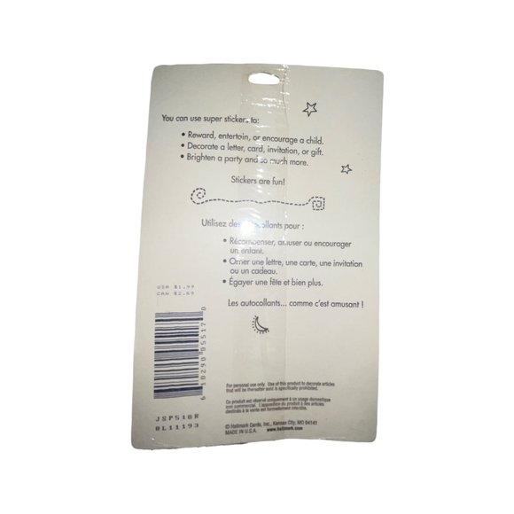 NWT Hallmark Heartline Bee Stickers Glittery Purple Vintage Y2K Made in USA - Picture 4 of 5